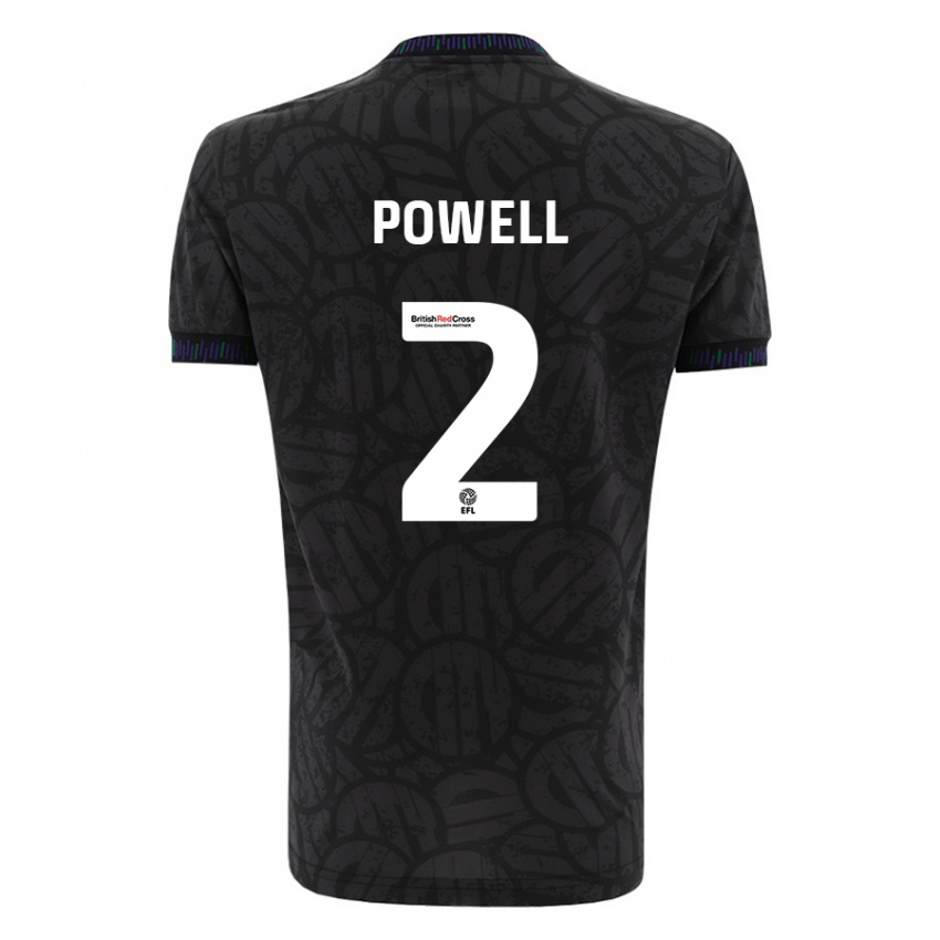 Kvinder Ella Powell #2 Sort Udebane Spillertrøjer 2023/24 Trøje T-Shirt
