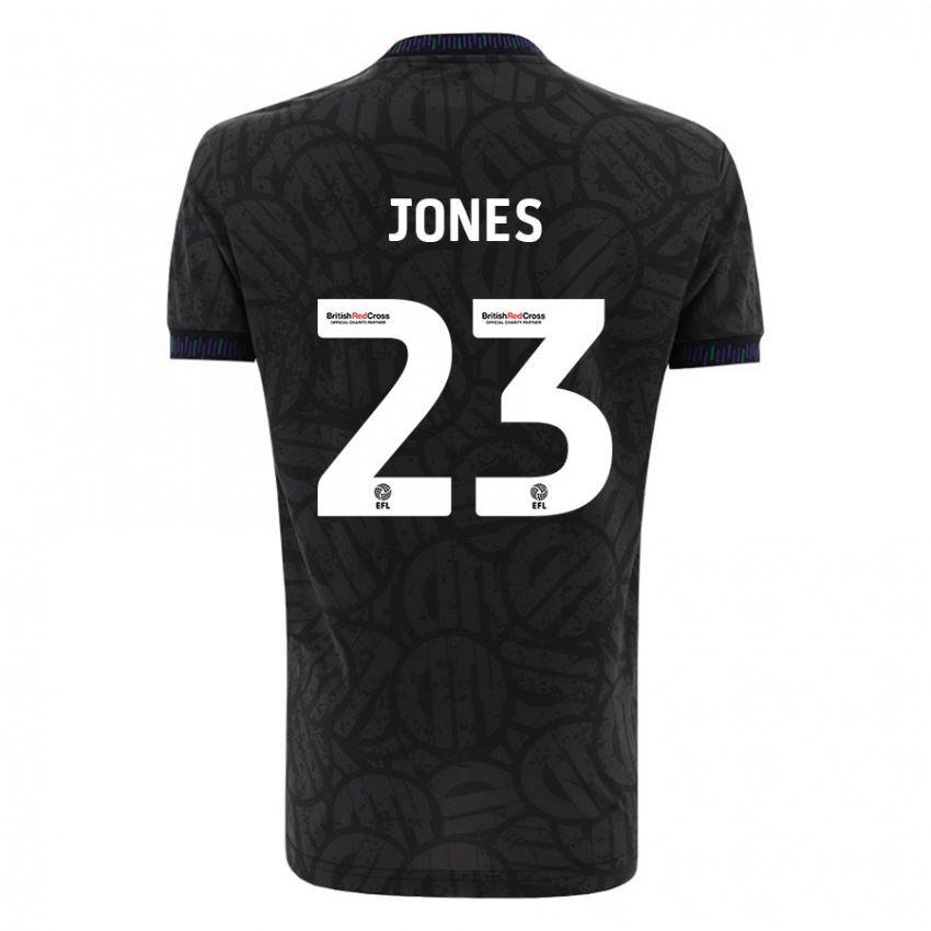 Kvinder Carrie Jones #23 Sort Udebane Spillertrøjer 2023/24 Trøje T-Shirt