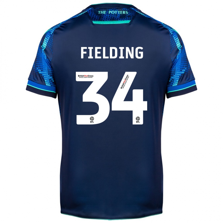 Kvinder Frank Fielding #34 Flåde Udebane Spillertrøjer 2023/24 Trøje T-Shirt