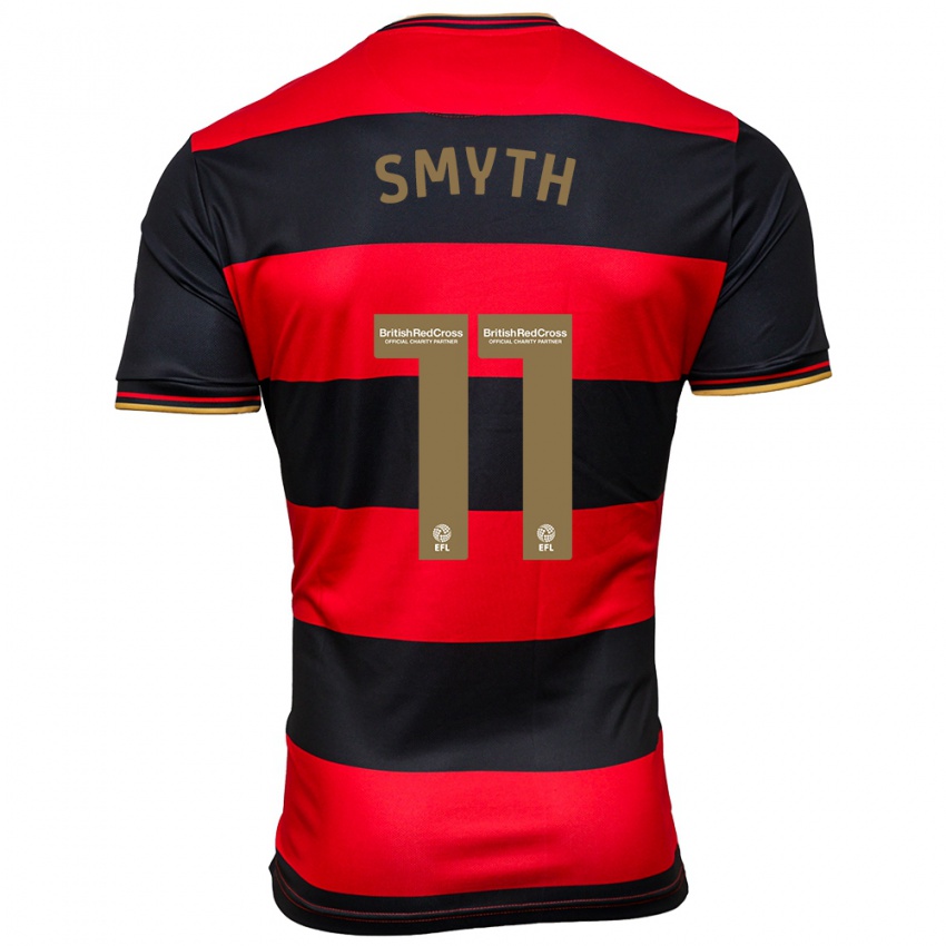 Kvinder Paul Smyth #11 Sort Rød Udebane Spillertrøjer 2023/24 Trøje T-Shirt