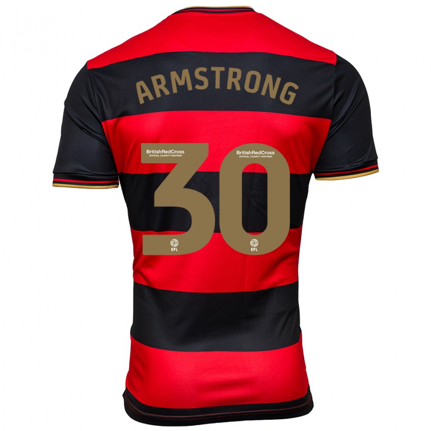 Kvinder Sinclair Armstrong #30 Sort Rød Udebane Spillertrøjer 2023/24 Trøje T-Shirt