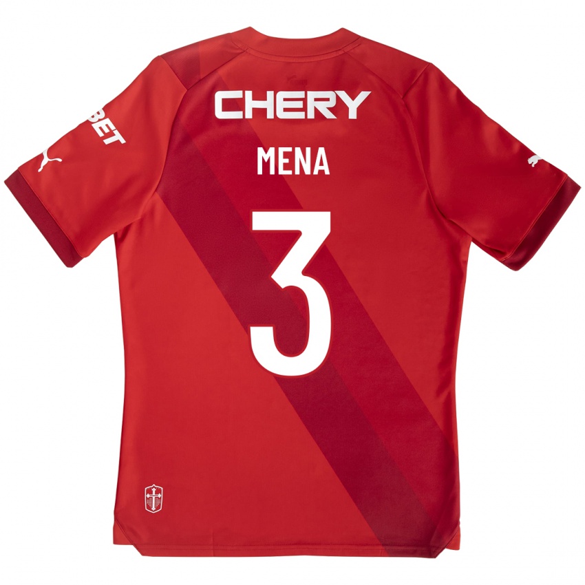 Kvinder Eugenio Mena #3 Rød Udebane Spillertrøjer 2023/24 Trøje T-Shirt