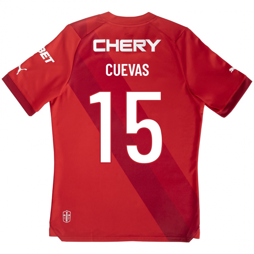 Kvinder Cristian Cuevas #15 Rød Udebane Spillertrøjer 2023/24 Trøje T-Shirt
