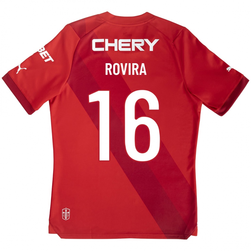 Kvinder Brayan Rovira #16 Rød Udebane Spillertrøjer 2023/24 Trøje T-Shirt