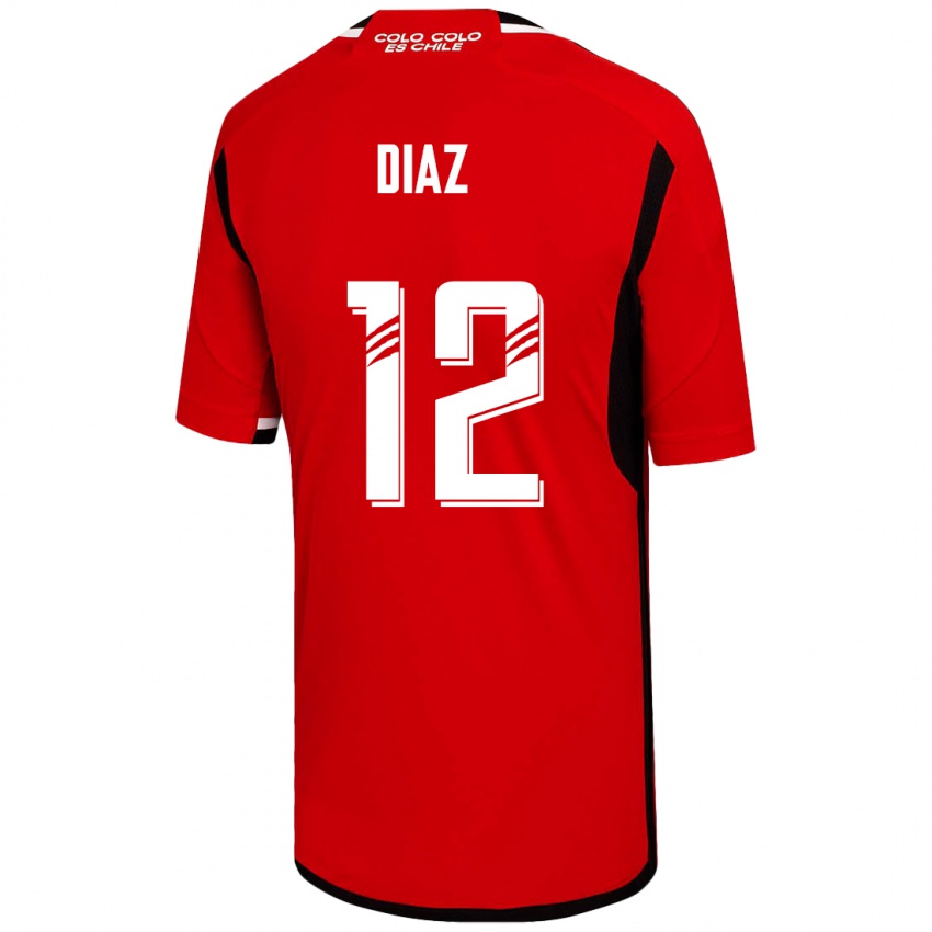 Kvinder Javiera Díaz #12 Rød Udebane Spillertrøjer 2023/24 Trøje T-Shirt