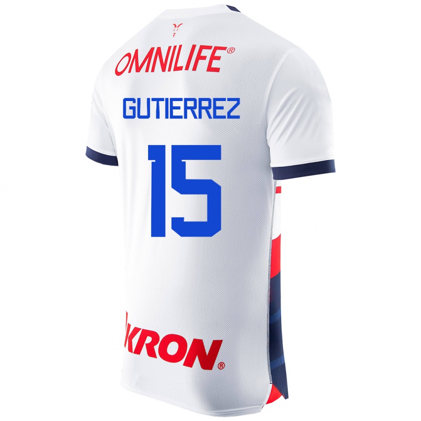 Kvinder Erick Gutierrez #15 Hvid Udebane Spillertrøjer 2023/24 Trøje T-Shirt