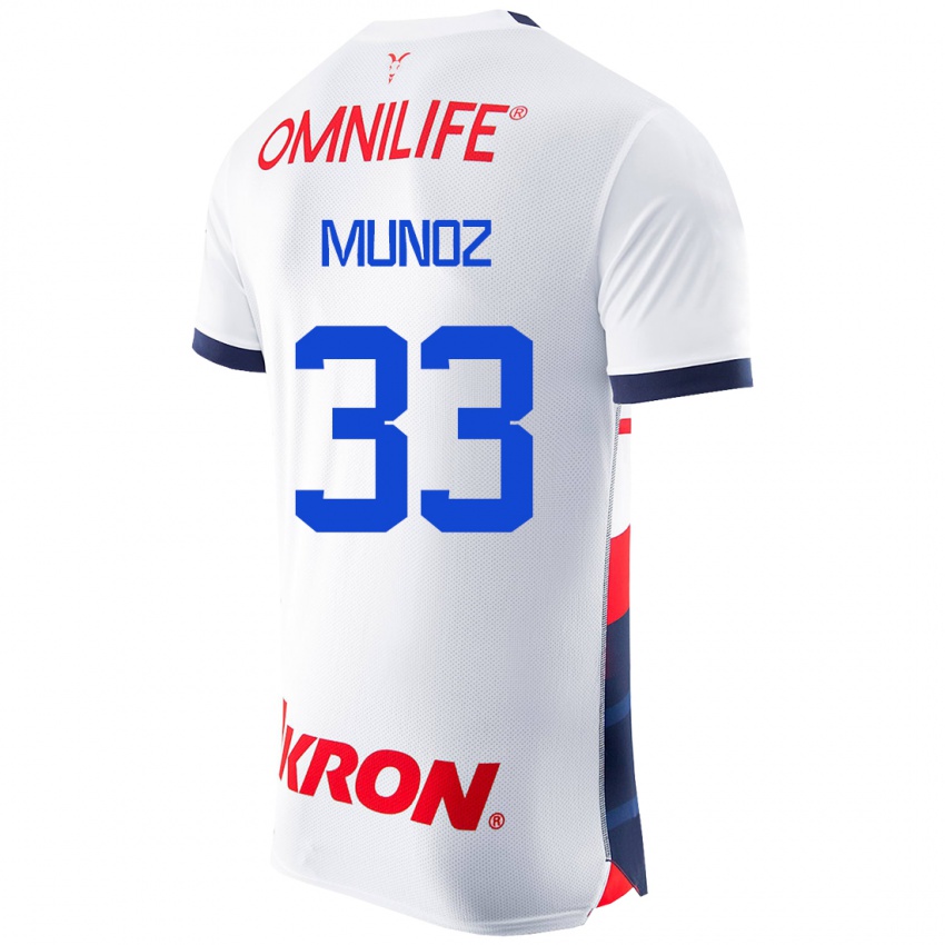 Kvinder Zahid Muñoz #33 Hvid Udebane Spillertrøjer 2023/24 Trøje T-Shirt
