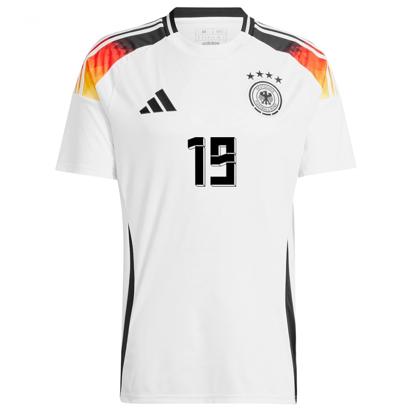 Børn Tyskland Leroy Sane #19 Hvid Hjemmebane Spillertrøjer 24-26 Trøje T-Shirt