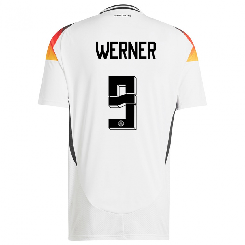 Børn Tyskland Timo Werner #9 Hvid Hjemmebane Spillertrøjer 24-26 Trøje T-Shirt