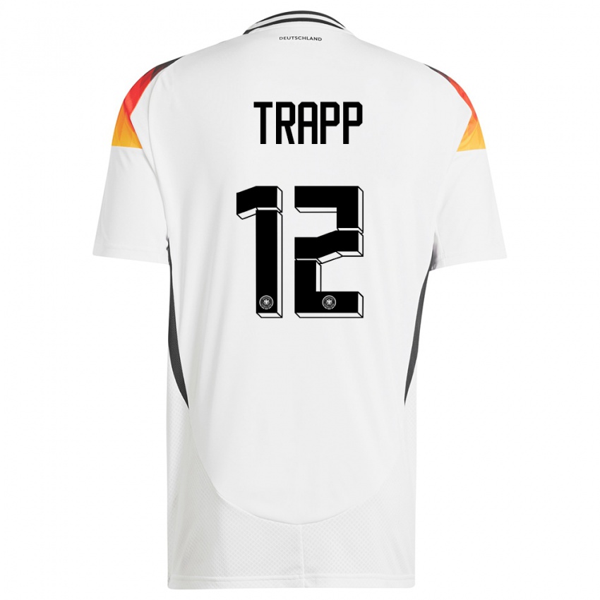 Børn Tyskland Kevin Trapp #12 Hvid Hjemmebane Spillertrøjer 24-26 Trøje T-Shirt