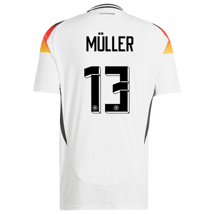 Børn Tyskland Thomas Muller #13 Hvid Hjemmebane Spillertrøjer 24-26 Trøje T-Shirt