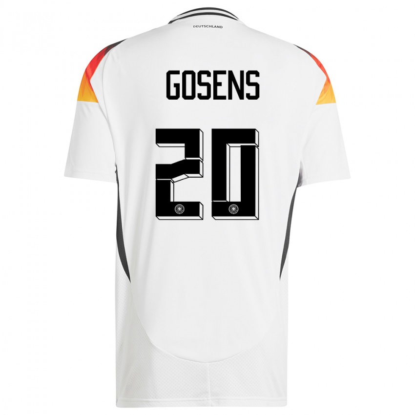 Børn Tyskland Robin Gosens #20 Hvid Hjemmebane Spillertrøjer 24-26 Trøje T-Shirt