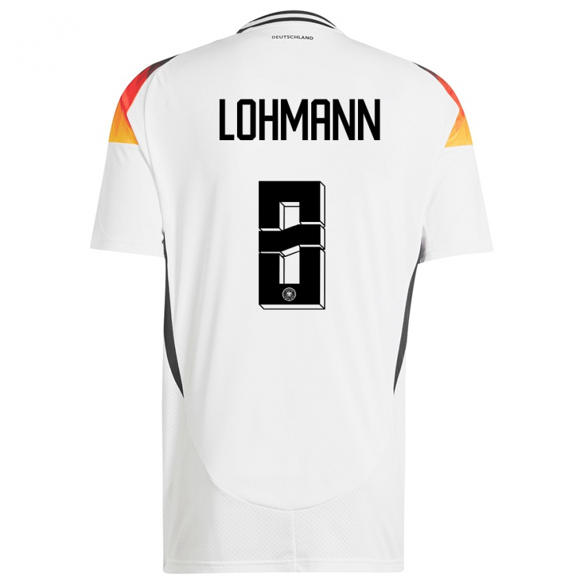 Børn Tyskland Sydney Lohmann #8 Hvid Hjemmebane Spillertrøjer 24-26 Trøje T-Shirt