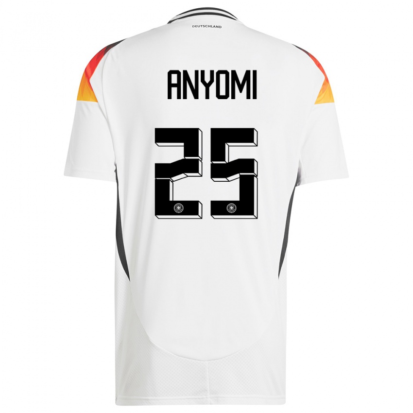 Børn Tyskland Nicole Anyomi #25 Hvid Hjemmebane Spillertrøjer 24-26 Trøje T-Shirt