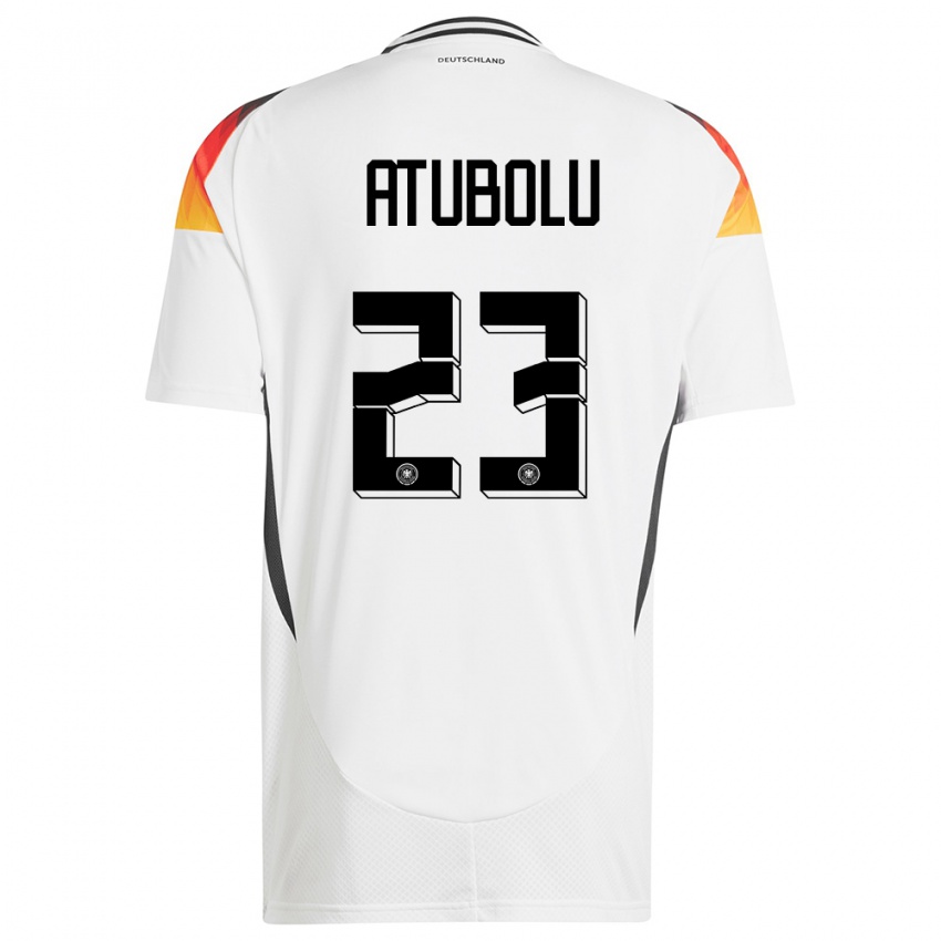 Børn Tyskland Noah Atubolu #23 Hvid Hjemmebane Spillertrøjer 24-26 Trøje T-Shirt