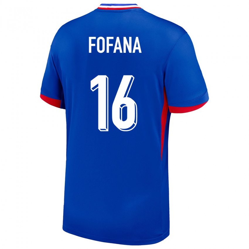 Børn Frankrig Yahia Fofana #16 Blå Hjemmebane Spillertrøjer 24-26 Trøje T-Shirt