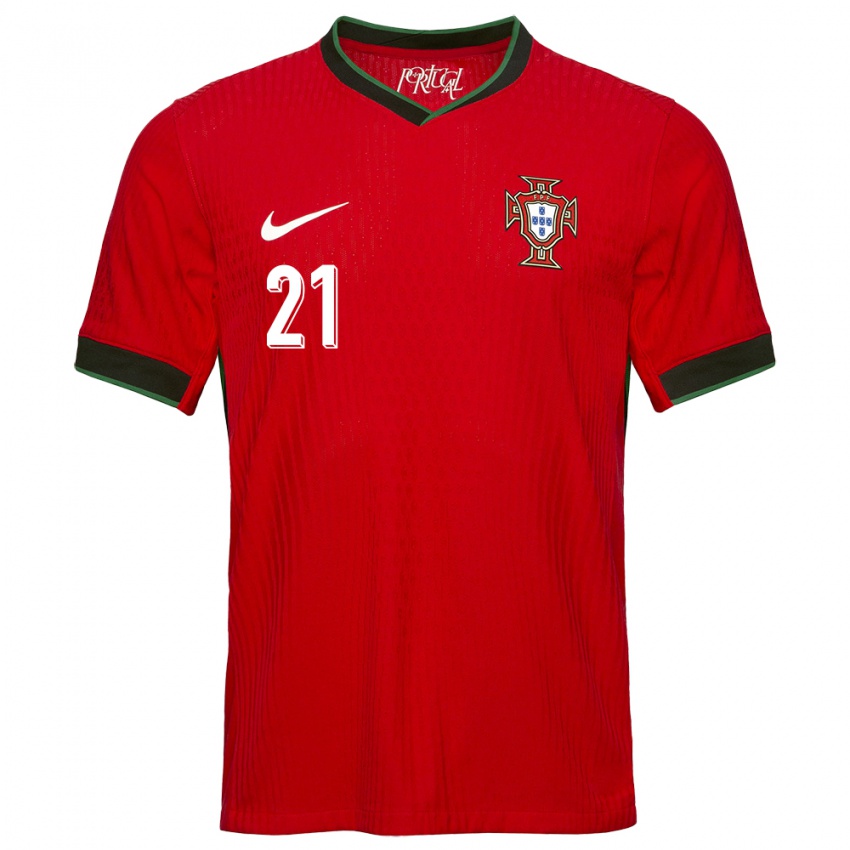 Børn Portugal Ricardo Horta #21 Rød Hjemmebane Spillertrøjer 24-26 Trøje T-Shirt