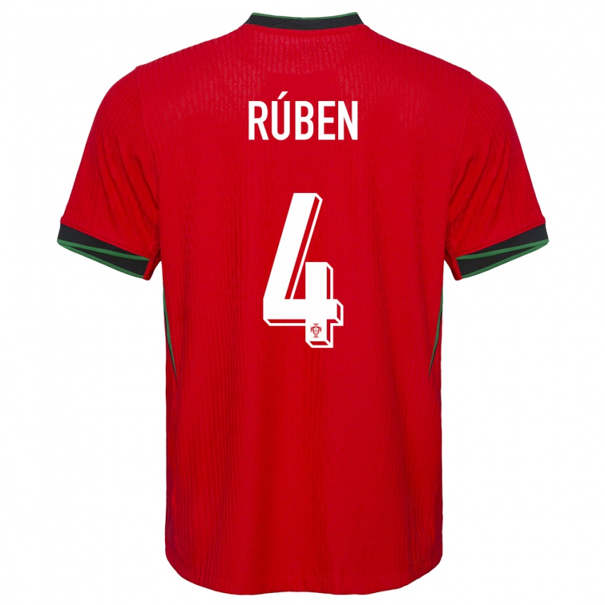 Børn Portugal Ruben Dias #4 Rød Hjemmebane Spillertrøjer 24-26 Trøje T-Shirt