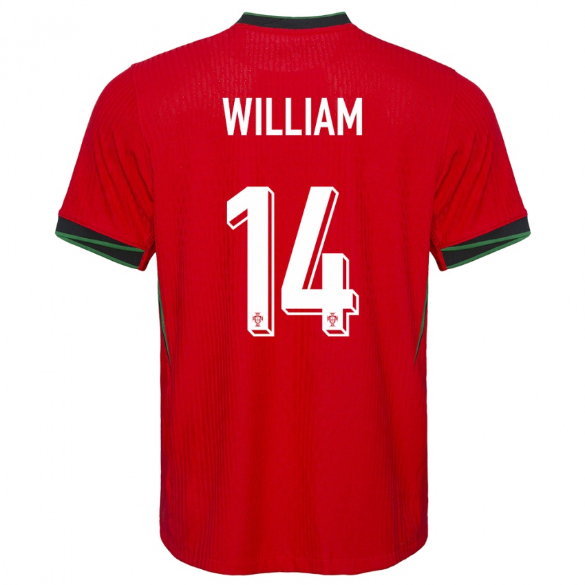 Børn Portugal William Carvalho #14 Rød Hjemmebane Spillertrøjer 24-26 Trøje T-Shirt