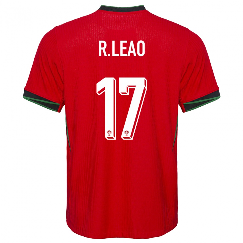Børn Portugal Rafael Leao #17 Rød Hjemmebane Spillertrøjer 24-26 Trøje T-Shirt