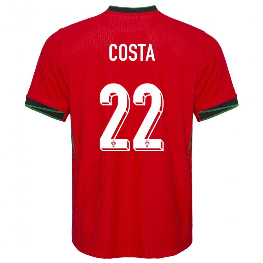 Børn Portugal Diogo Costa #22 Rød Hjemmebane Spillertrøjer 24-26 Trøje T-Shirt