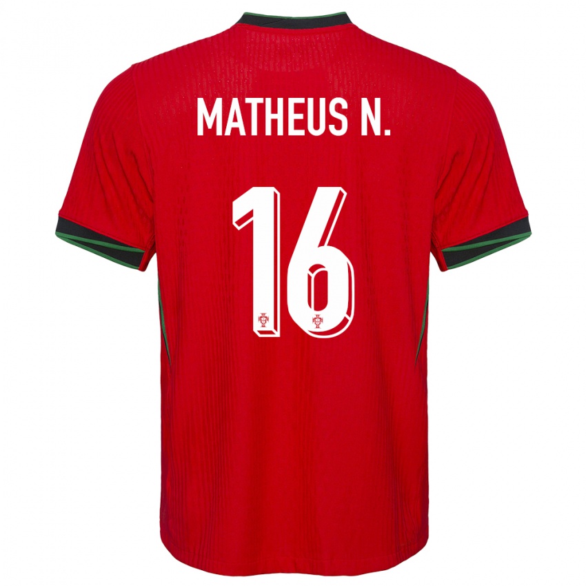 Børn Portugal Matheus Nunes #16 Rød Hjemmebane Spillertrøjer 24-26 Trøje T-Shirt