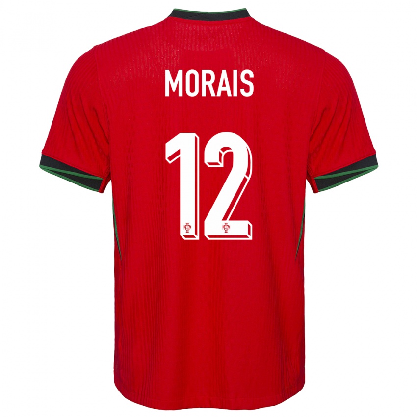 Børn Portugal Patricia Morais #12 Rød Hjemmebane Spillertrøjer 24-26 Trøje T-Shirt