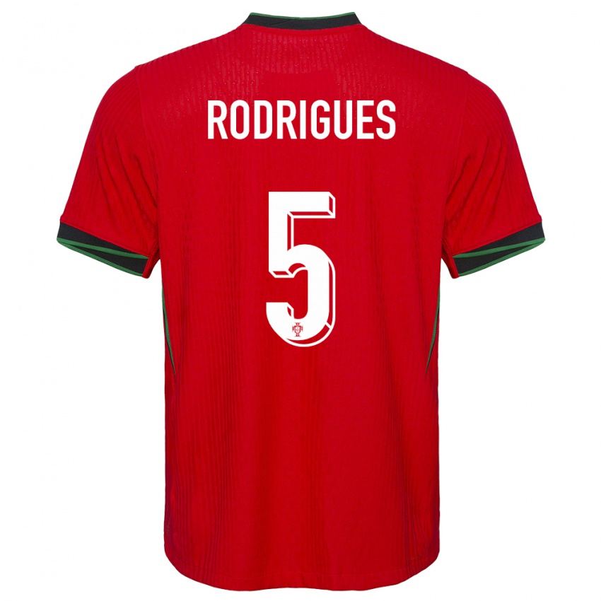 Børn Portugal Rafael Rodrigues #5 Rød Hjemmebane Spillertrøjer 24-26 Trøje T-Shirt