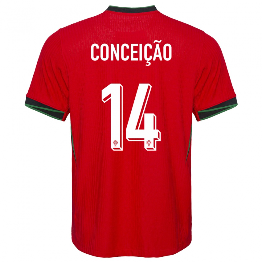 Børn Portugal Rodrigo Conceicao #14 Rød Hjemmebane Spillertrøjer 24-26 Trøje T-Shirt