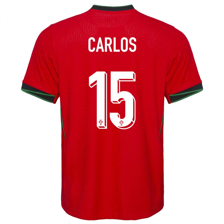 Børn Portugal Ze Carlos #15 Rød Hjemmebane Spillertrøjer 24-26 Trøje T-Shirt