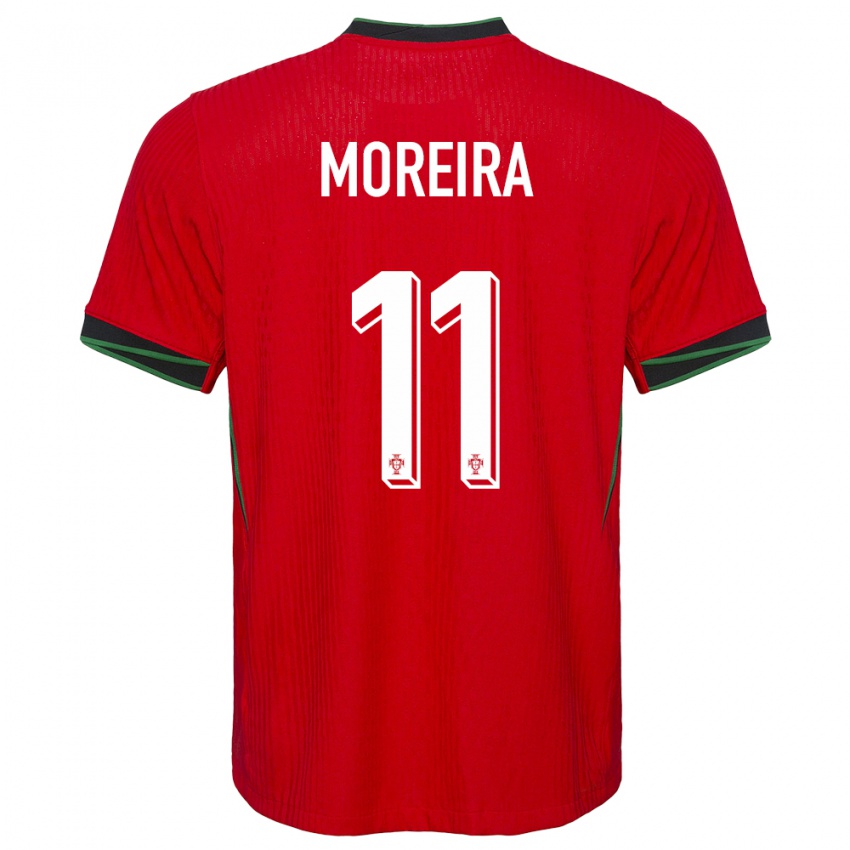 Børn Portugal Diego Moreira #11 Rød Hjemmebane Spillertrøjer 24-26 Trøje T-Shirt