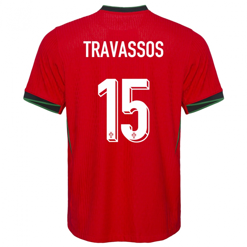 Børn Portugal Diogo Travassos #15 Rød Hjemmebane Spillertrøjer 24-26 Trøje T-Shirt