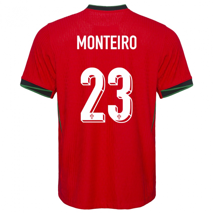 Børn Portugal David Monteiro #23 Rød Hjemmebane Spillertrøjer 24-26 Trøje T-Shirt