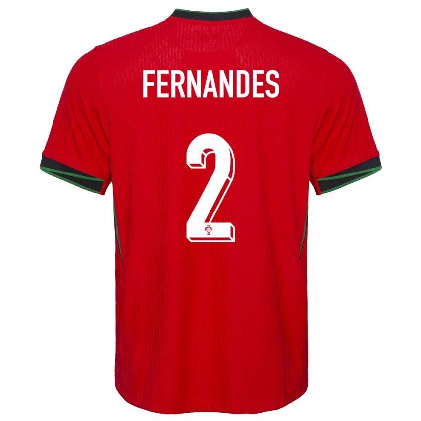 Børn Portugal Martim Fernandes #2 Rød Hjemmebane Spillertrøjer 24-26 Trøje T-Shirt