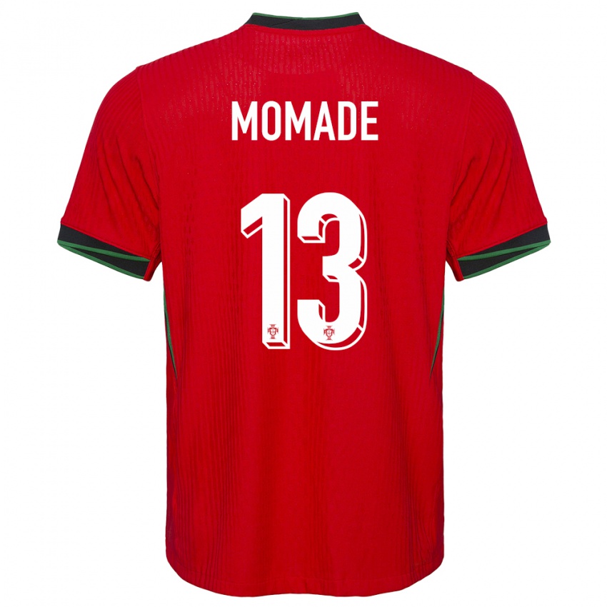 Børn Portugal Rayhan Momade #13 Rød Hjemmebane Spillertrøjer 24-26 Trøje T-Shirt