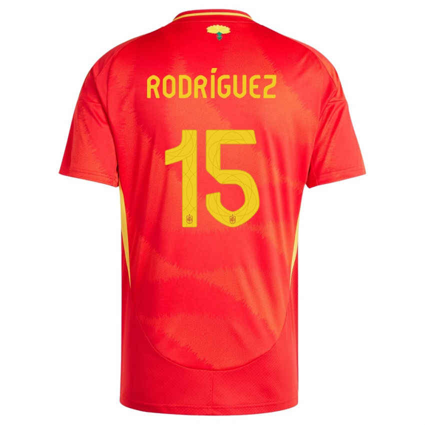 Børn Spanien Dani Rodriguez #15 Rød Hjemmebane Spillertrøjer 24-26 Trøje T-Shirt