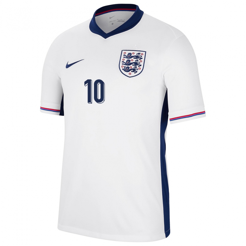 Børn England Raheem Sterling #10 Hvid Hjemmebane Spillertrøjer 24-26 Trøje T-Shirt