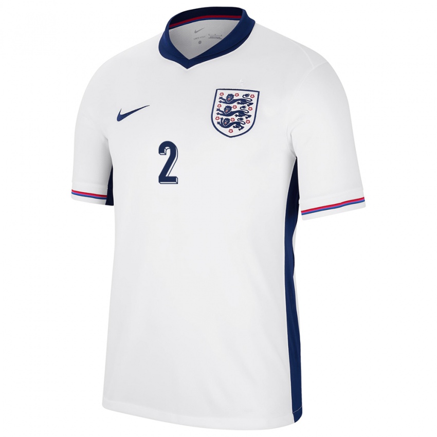 Børn England Rico Lewis #2 Hvid Hjemmebane Spillertrøjer 24-26 Trøje T-Shirt