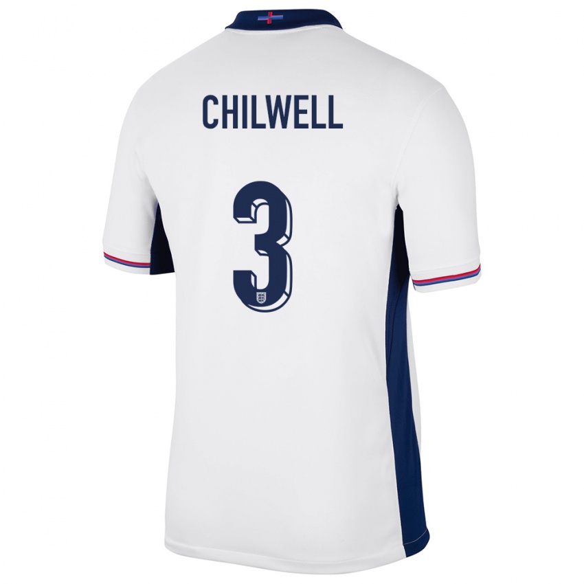 Børn England Ben Chilwell #3 Hvid Hjemmebane Spillertrøjer 24-26 Trøje T-Shirt