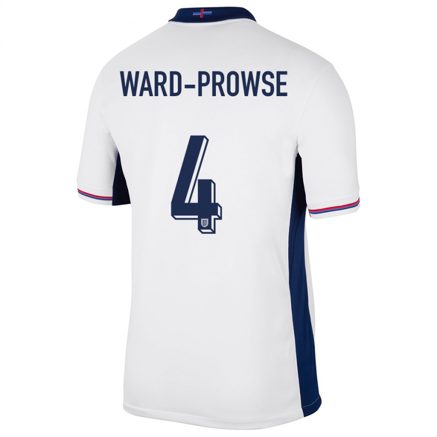 Børn England James Ward-Prowse #4 Hvid Hjemmebane Spillertrøjer 24-26 Trøje T-Shirt