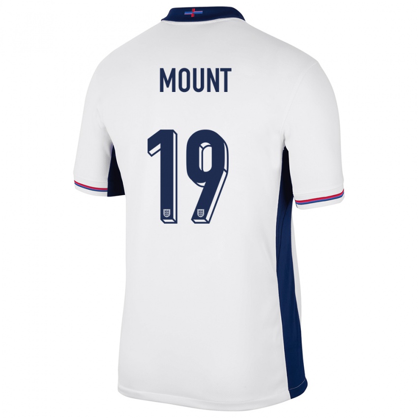 Børn England Mason Mount #19 Hvid Hjemmebane Spillertrøjer 24-26 Trøje T-Shirt