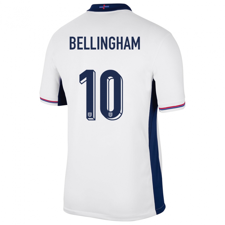 Børn England Jude Bellingham #10 Hvid Hjemmebane Spillertrøjer 24-26 Trøje T-Shirt