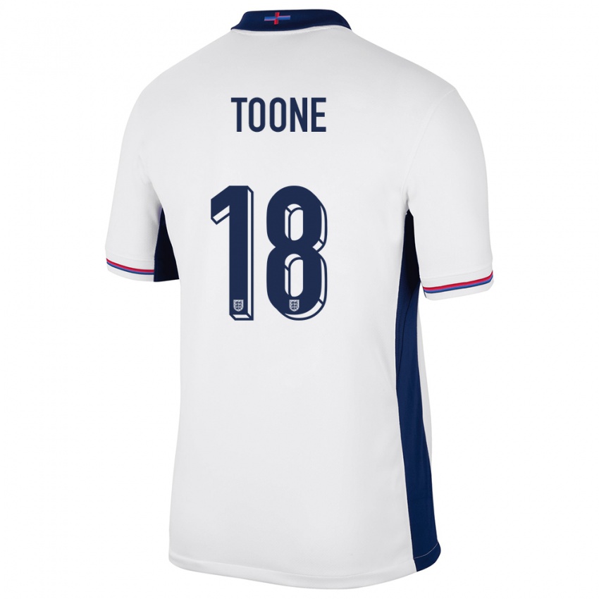 Børn England Ella Toone #18 Hvid Hjemmebane Spillertrøjer 24-26 Trøje T-Shirt