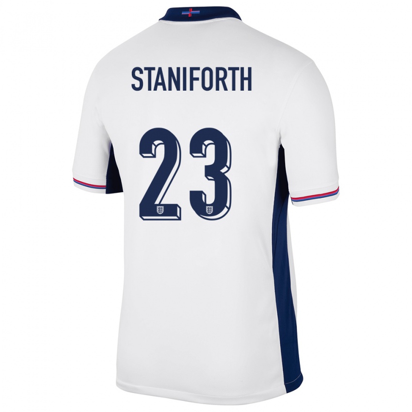 Børn England Lucy Staniforth #23 Hvid Hjemmebane Spillertrøjer 24-26 Trøje T-Shirt