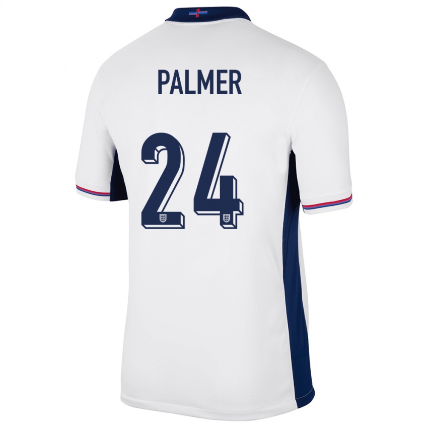 Børn England Cole Palmer #24 Hvid Hjemmebane Spillertrøjer 24-26 Trøje T-Shirt