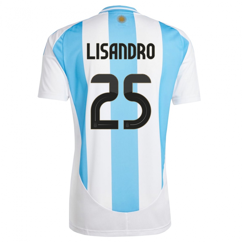 Børn Argentina Lisandro Martinez #255 Hvid Blå Hjemmebane Spillertrøjer 24-26 Trøje T-Shirt