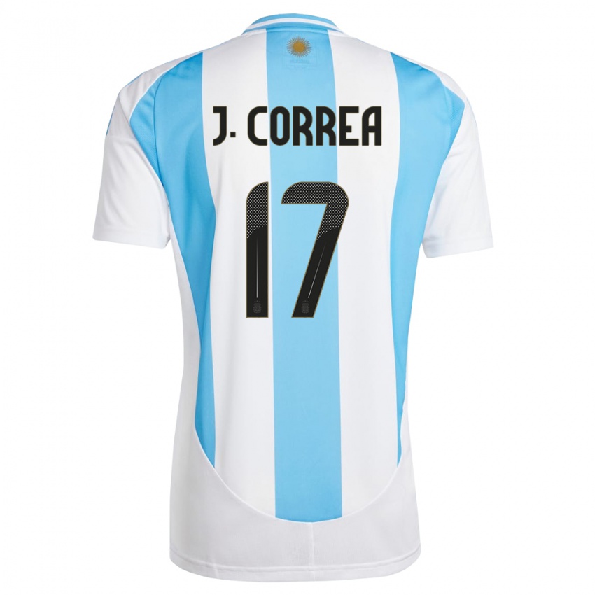 Børn Argentina Joaquin Correa #17 Hvid Blå Hjemmebane Spillertrøjer 24-26 Trøje T-Shirt