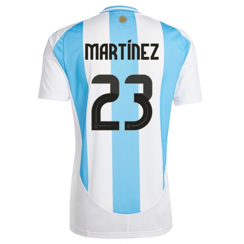 Børn Argentina Emiliano Martinez #23 Hvid Blå Hjemmebane Spillertrøjer 24-26 Trøje T-Shirt