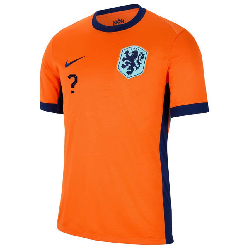 Børn Holland Dit Navn #0 Orange Hjemmebane Spillertrøjer 24-26 Trøje T-Shirt