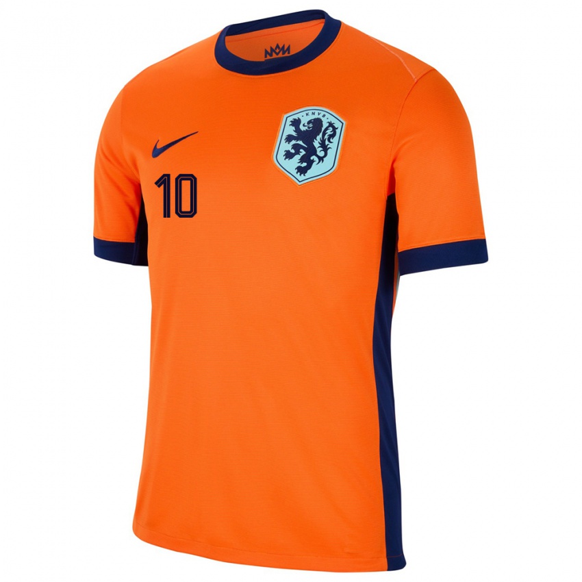 Børn Holland Gabriel Misehouy #10 Orange Hjemmebane Spillertrøjer 24-26 Trøje T-Shirt